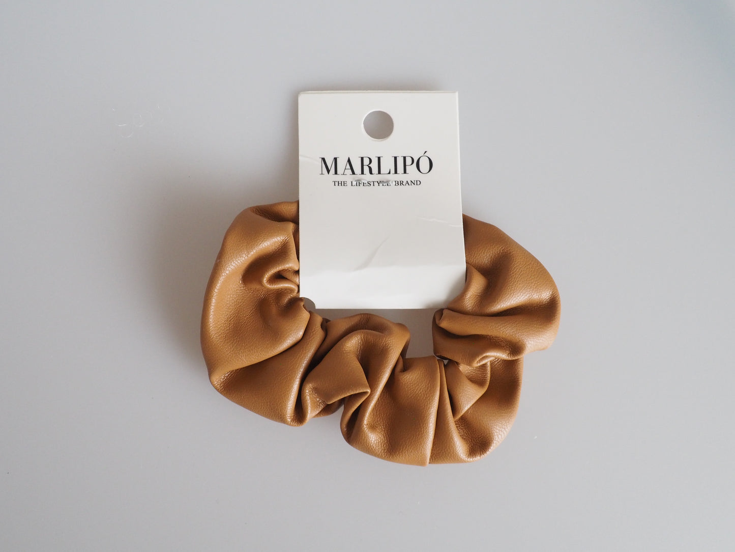 Vegan Leather Scrunchie - Toffe