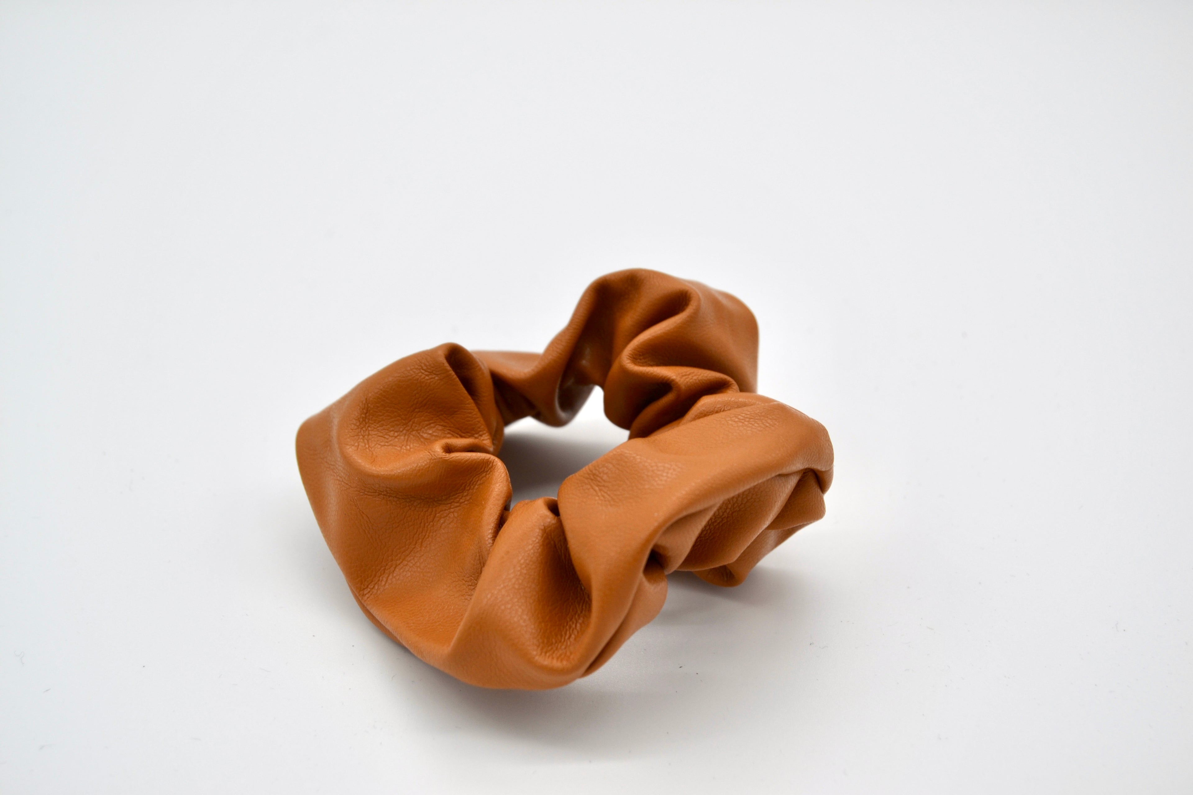 Vegan Leather Scrunchie - Toffe