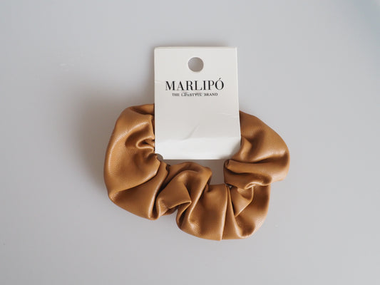 Vegan Leather Scrunchie - Toffe