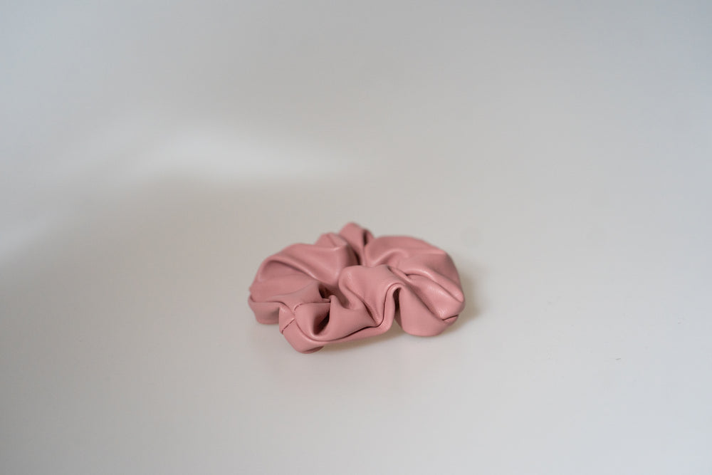 Vegan Leather Scrunchie - Soft Rose