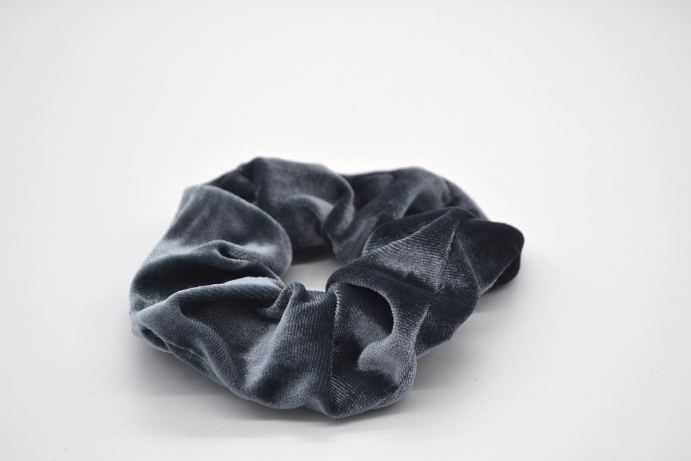 Samt Scrunchie - Smoky Petrol