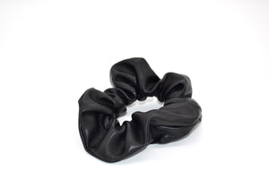 Vegan Leather Scrunchie - Black