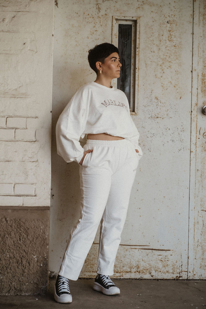 Track Pant -  Creme white