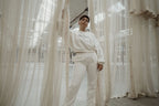 Track Pant -  Creme white